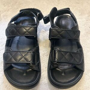Tony Bianco Black Quilted Sandals